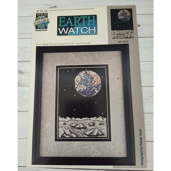 True Colors Earth Watch Cross Stitch Pattern Space, Moon - Picture 2 of 3